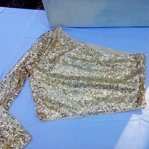 One sleeve sequin top